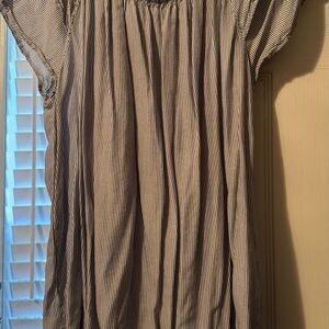 Terra & Sky Black and White Striped Blouse